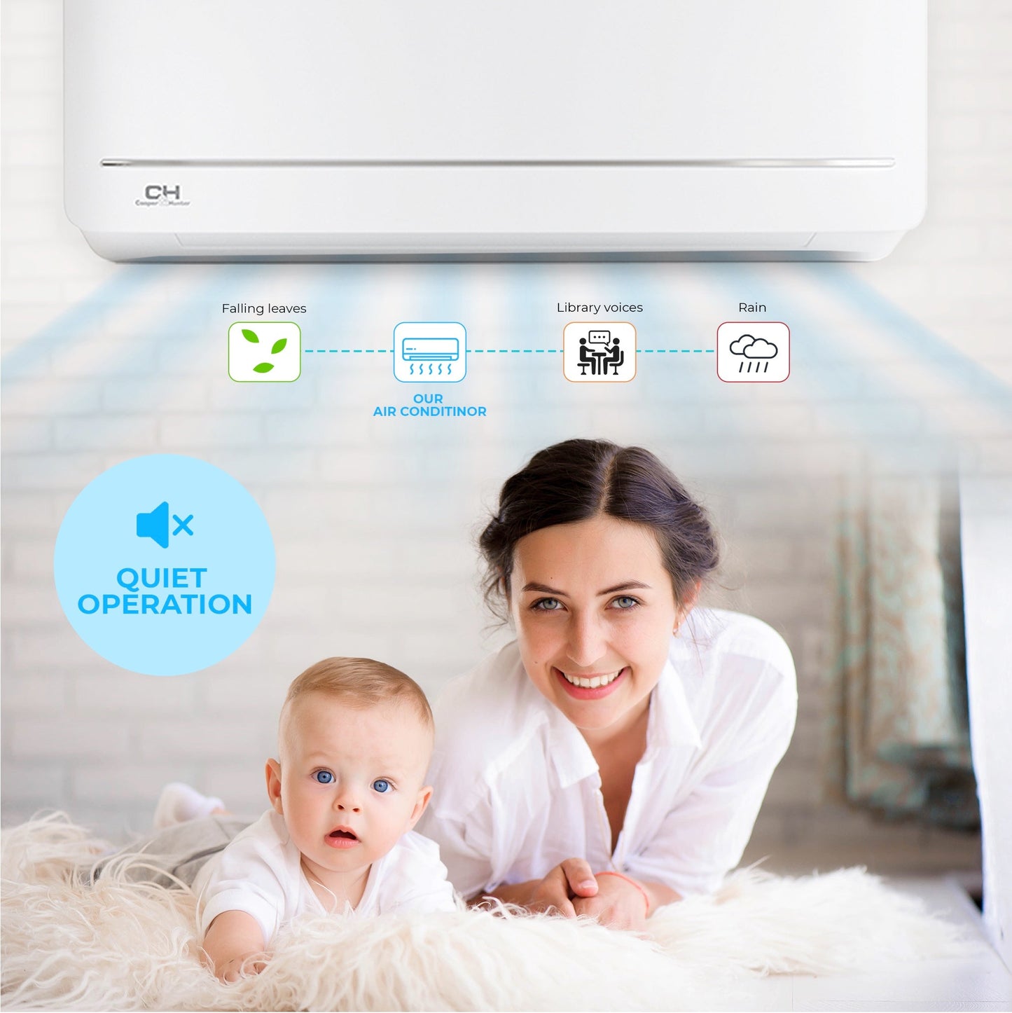 Cooper & Hunter 9,000 BTU 115V 20.5 SEER Ductless Mini Split Air Conditioner & Heat Pump, Mia NY Series Wi-Fi Included + Optional Installation Kit
