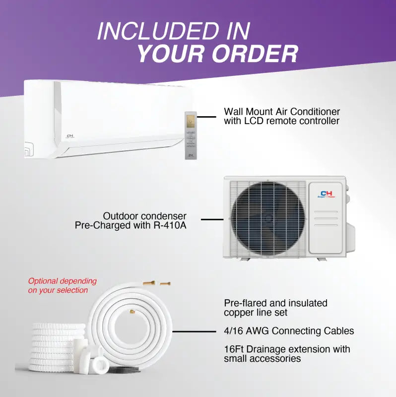 Wall-mounted air conditioner for 18,000 BTU Cooper & Hunter Hunter Olivia Series Heat Pump