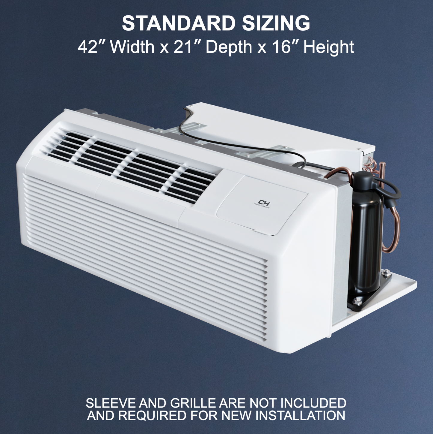 12,000 BTU High Efficiency PTAC Packaged Terminal Air Conditioner With Heat Pump PTHP Heating And Cooling With Electric Cord