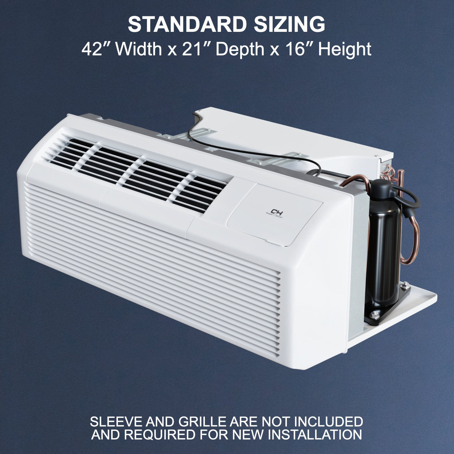12,000 BTU High Efficiency PTAC Packaged Terminal Air Conditioner With Heat Pump PTHP Heating And Cooling With Electric Cord