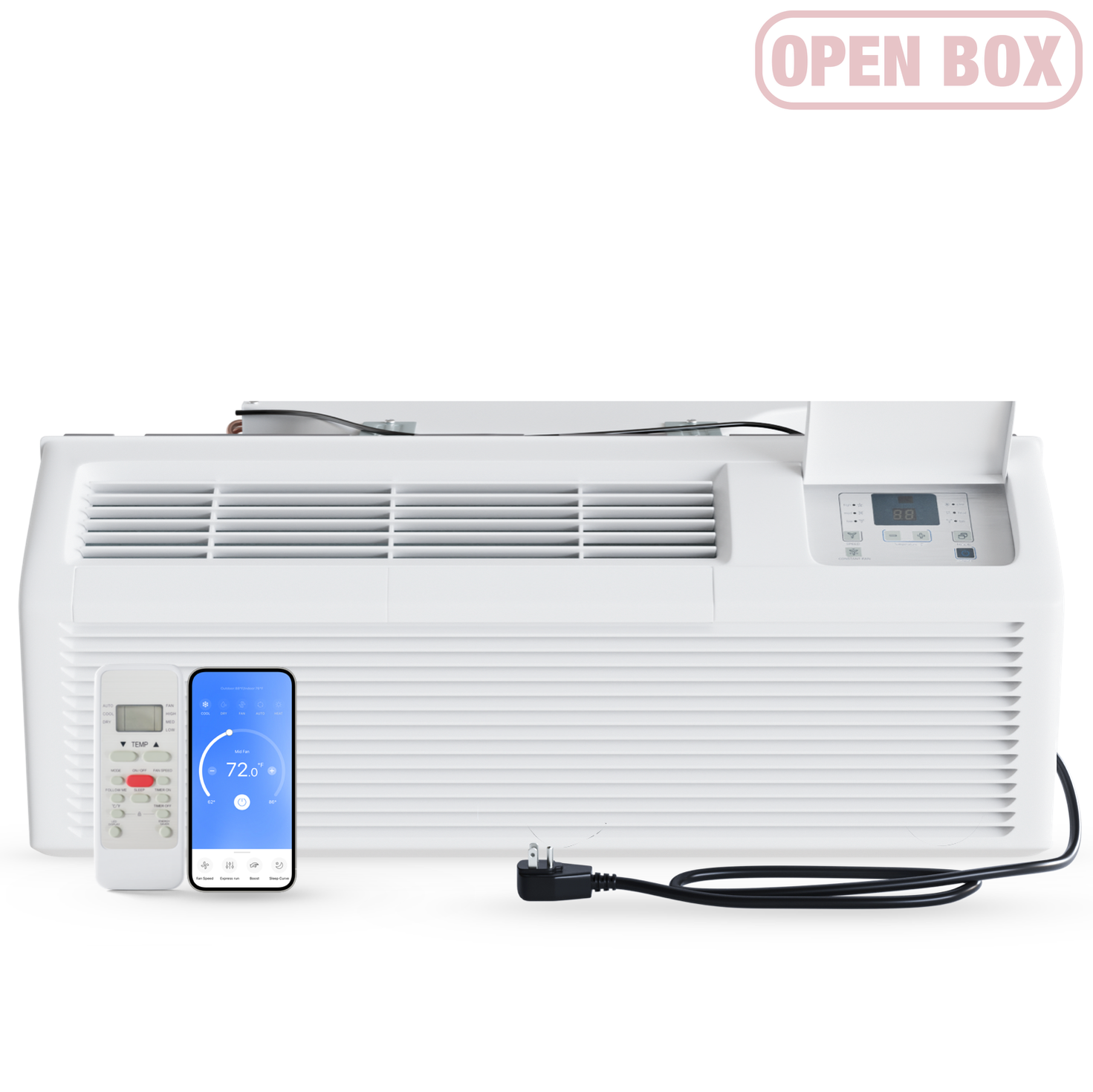 Cooper&Hunter 9,000 BTU High Efficiency Smart PTAC Packaged Terminal Air Conditioner With Heat Pump PTHP Heating And Cooling With Electric Cord