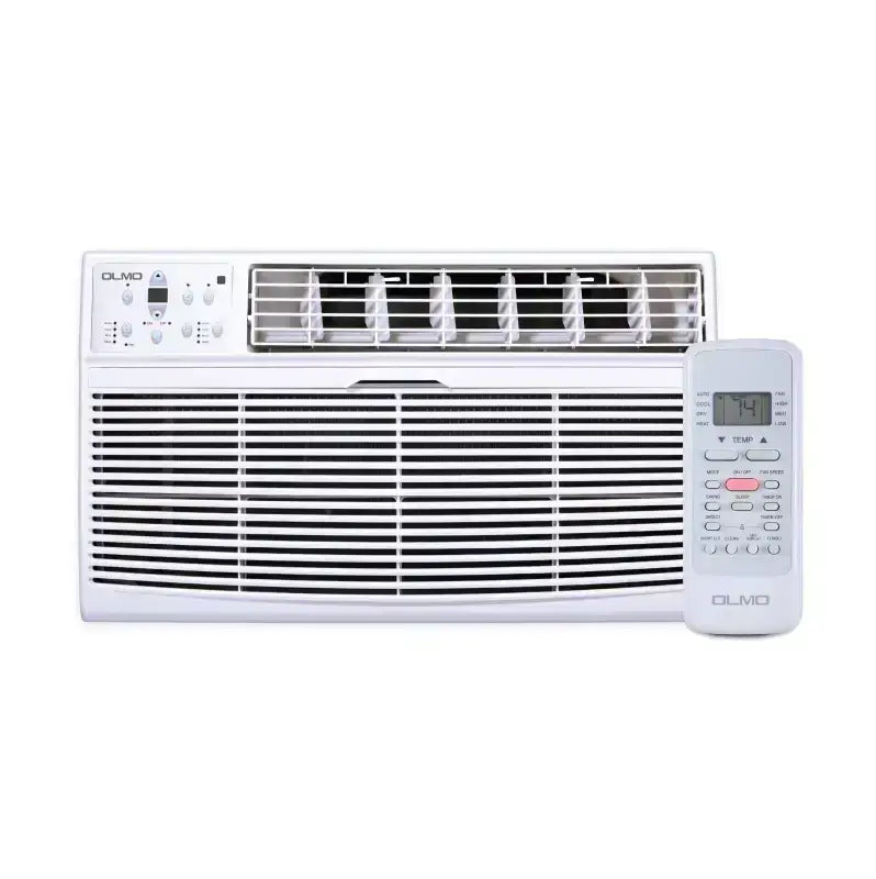 White 115V through-the-wall air conditioner with remote and R32 refrigerant for comfort