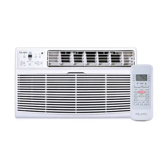White 115V through-the-wall air conditioner with remote and R32 refrigerant for comfort